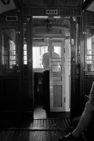 Historische Trambahn in Prag, Blick auf den F&uuml;hrerstand