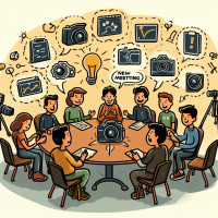 Draw members in a photography club who should decide new meeting topics in a timely manner